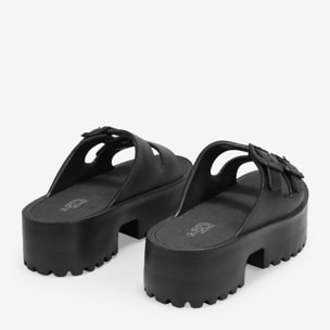 Sandalias de plataforma negras en goma