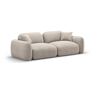 Canapé modulable "Lucien" 3 places en velours beige foncé