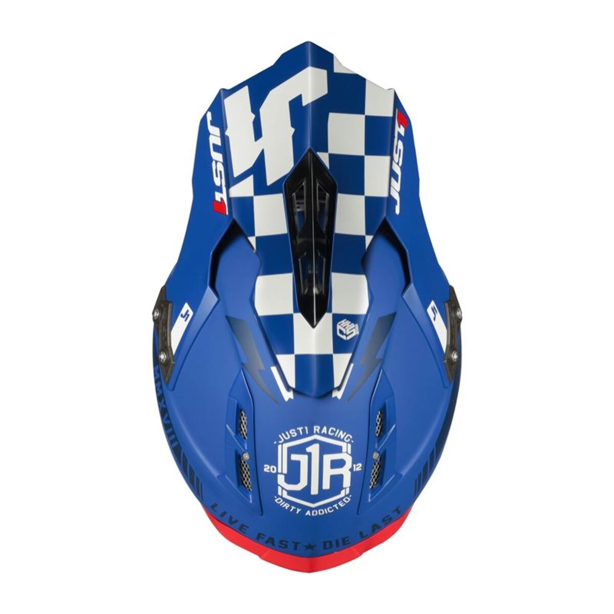 CASCO OFFROAD  J12 PRO RACER WHITE BLUE - Matt JUST1