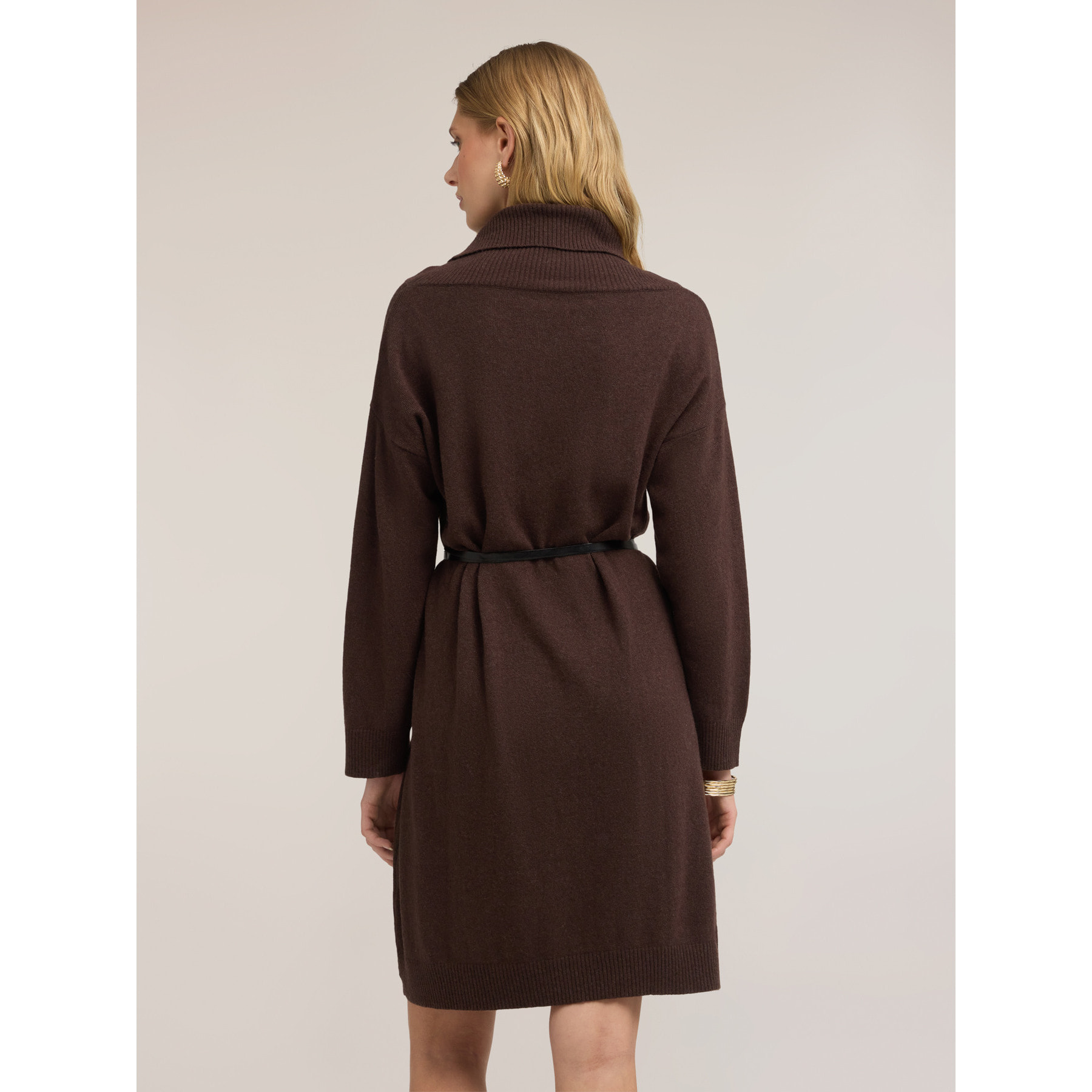 Motivi - Vestito over in maglia a righe - Marrone