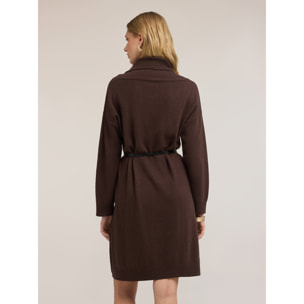 Motivi - Vestito over in maglia a righe - Marrone