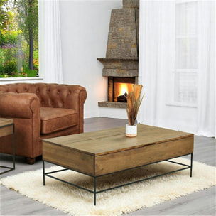 Table basse relevable chêne massif HUDSON