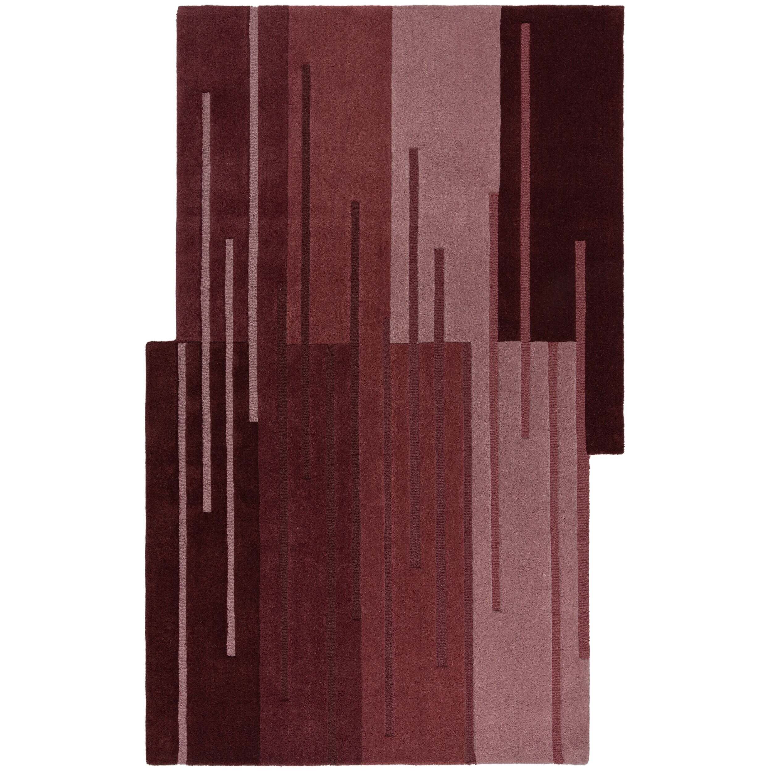 Tapis rouge en laine SPLIT OMBRE Rouge