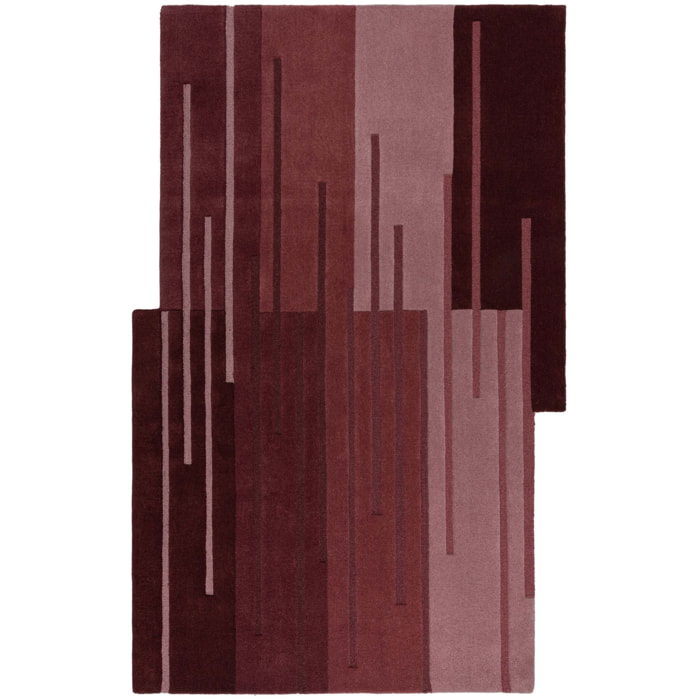 Tapis rouge en laine SPLIT OMBRE Rouge