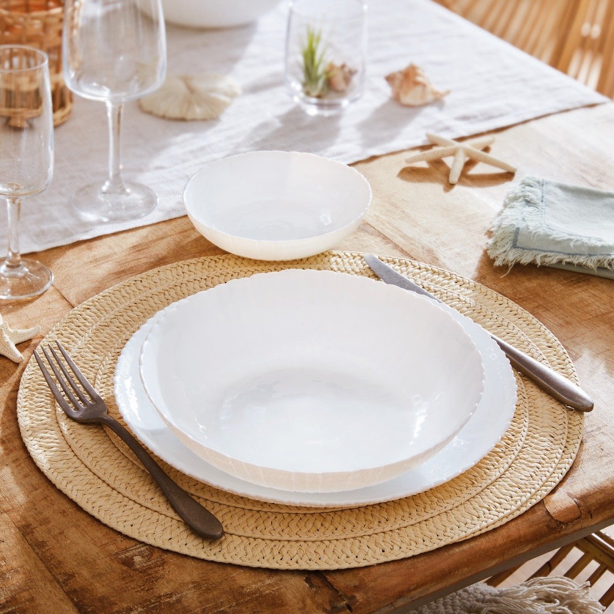 Set de platos 25 piezas Ammonite blanco - Luminarc