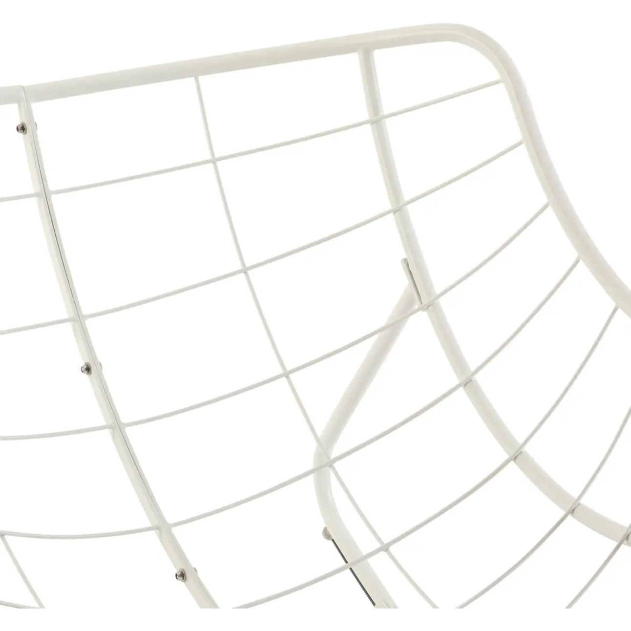 Fauteuil oeuf à bascule "Paopao" beige et blanc en acier traité en epoxy