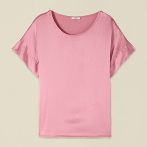 Oltre - Blusa de satén de viscosa - Rosa