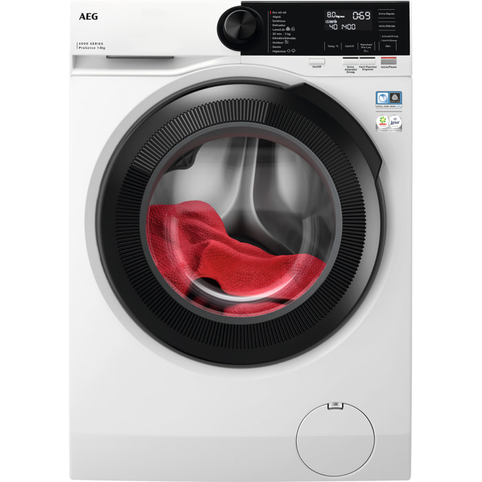 AEG Lavadora de libre instalación Serie 6000 ProSense® de 8.0 kg LFR6284N4B