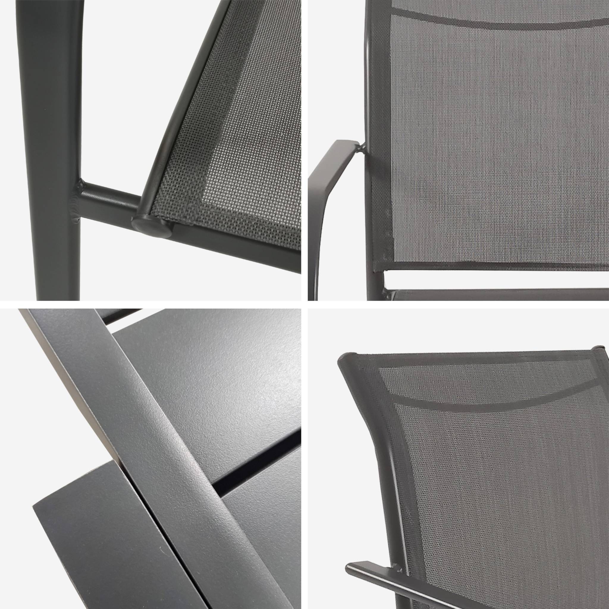 Table de jardin extensible aluminium + 8 assises ELORA + AMARA