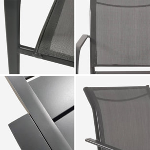 Table de jardin extensible aluminium + 8 assises ELORA + AMARA