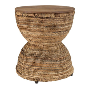 SIXTINE - Tabouret assise en bois de teck recyclé