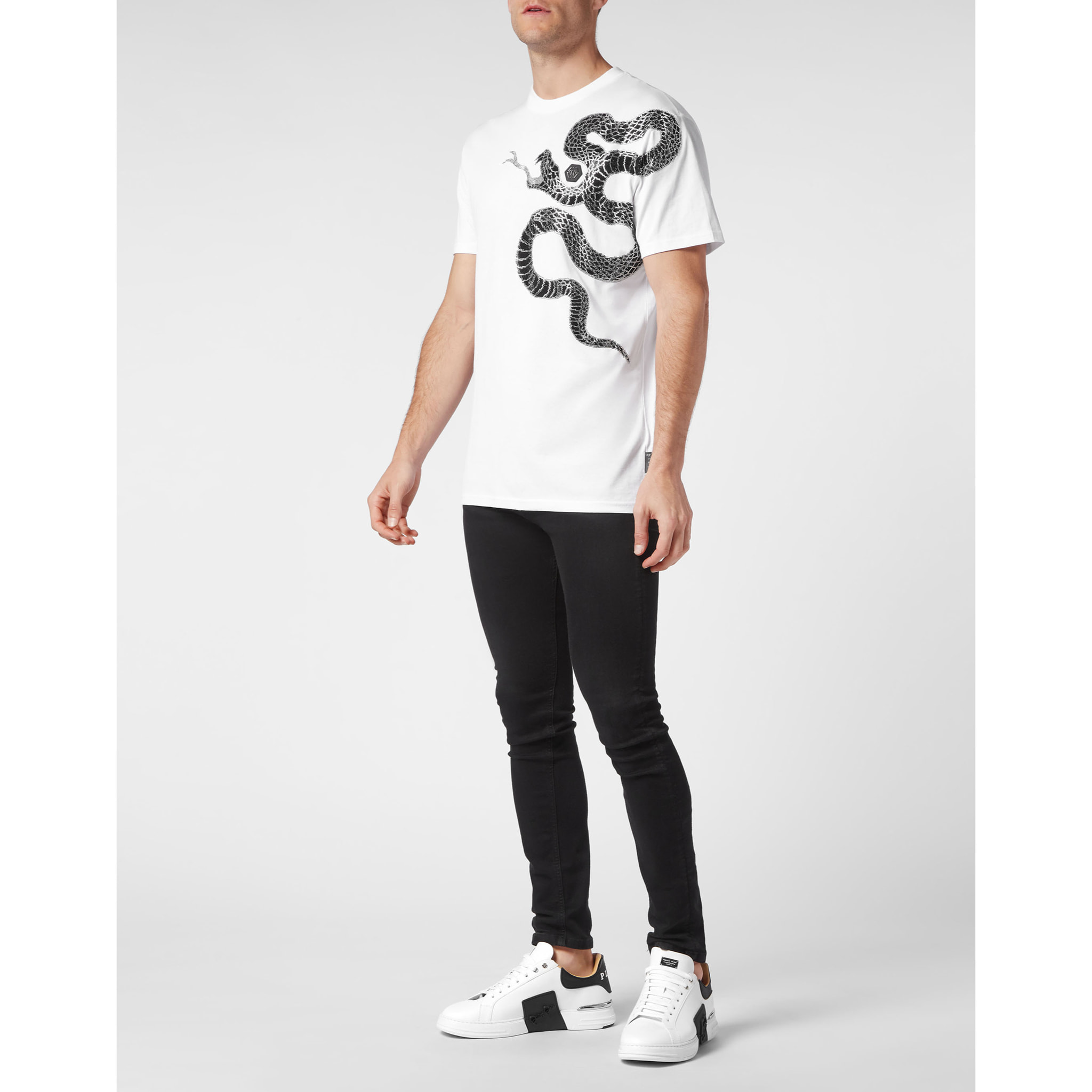 PHILIPP PLEIN T-Shirt Round Neck Ss SNAKE