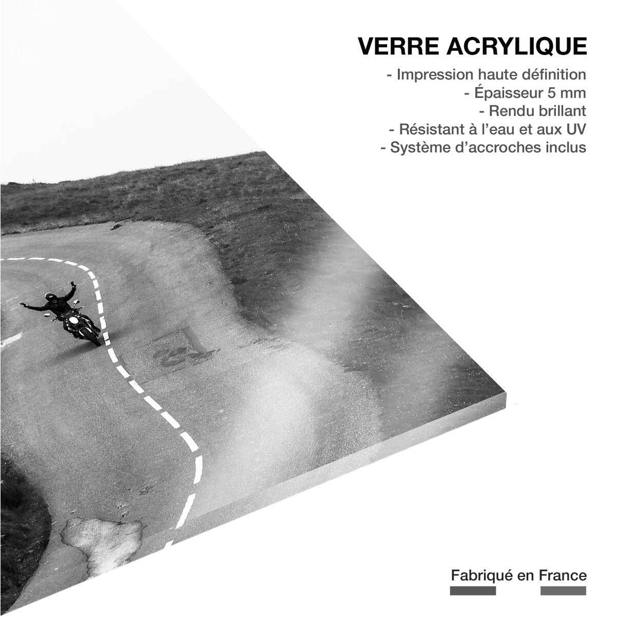 Tableau balade solitaire en moto Tableau plexiglas