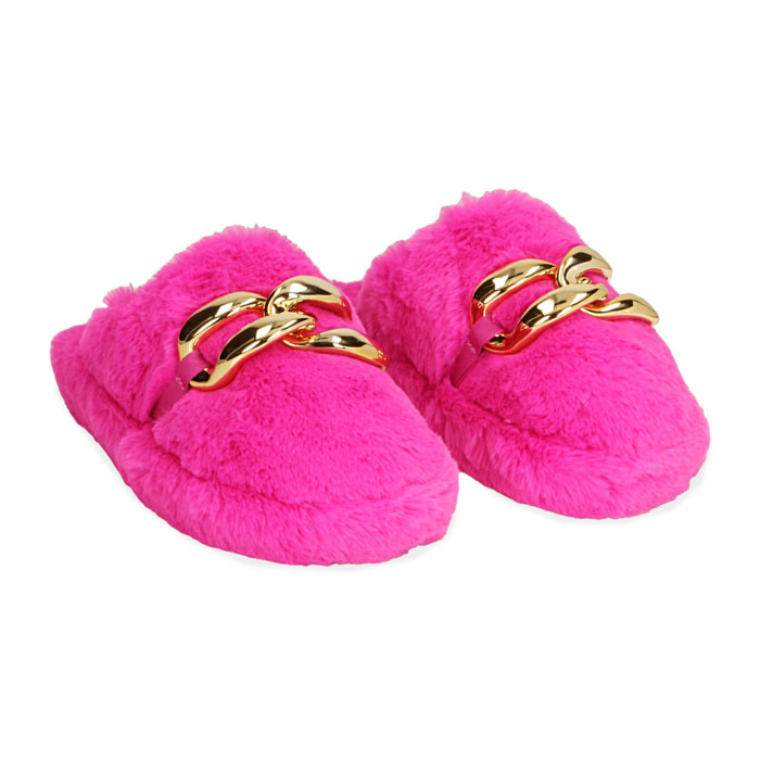 Pantofole fucsia in eco-fur