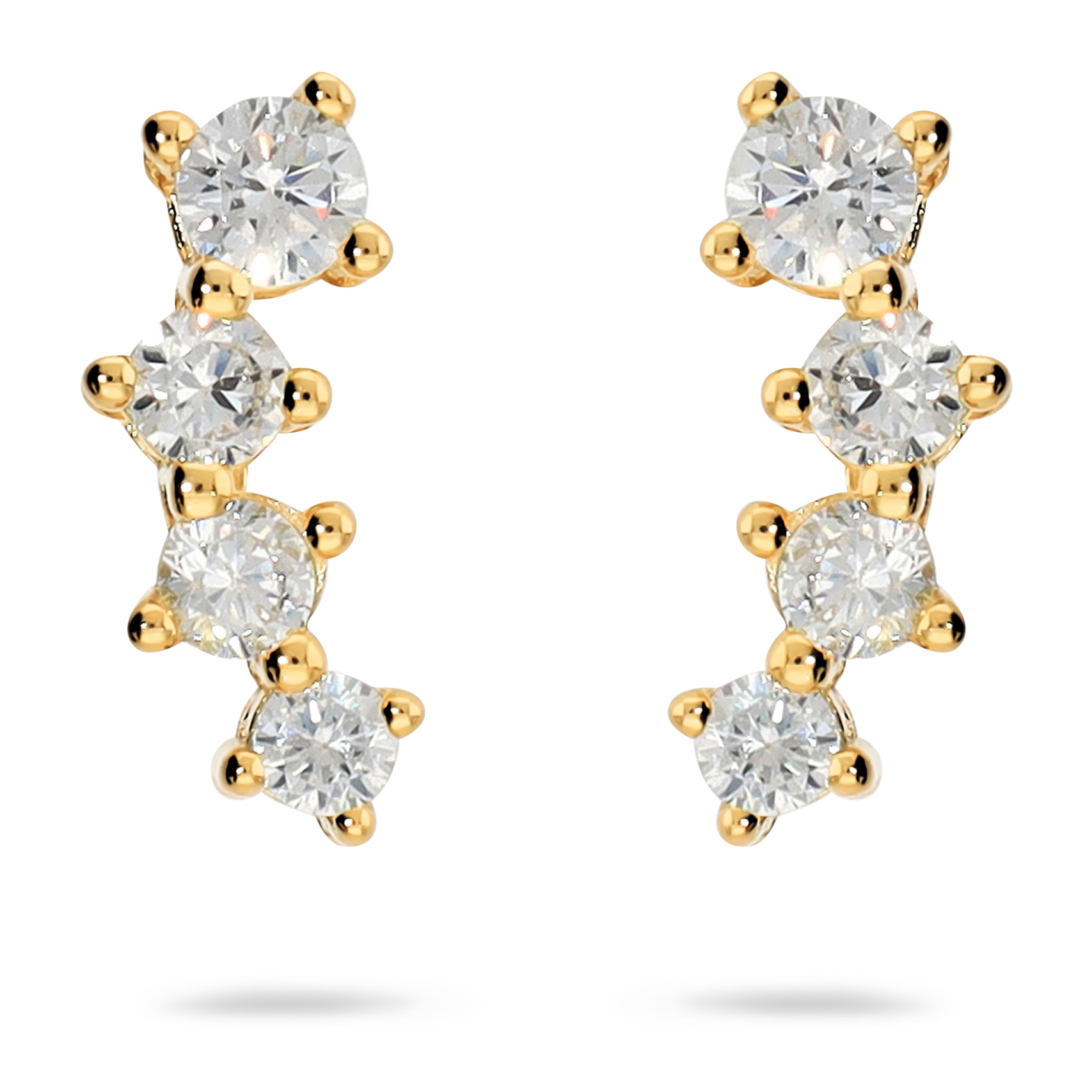 Orecchini a Lobo in Argento 925 con Cubic Zirconia Graduate