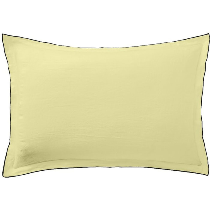 Lot De 2 Taies D'oreiller 100% lin LavÉ 160g Beurre