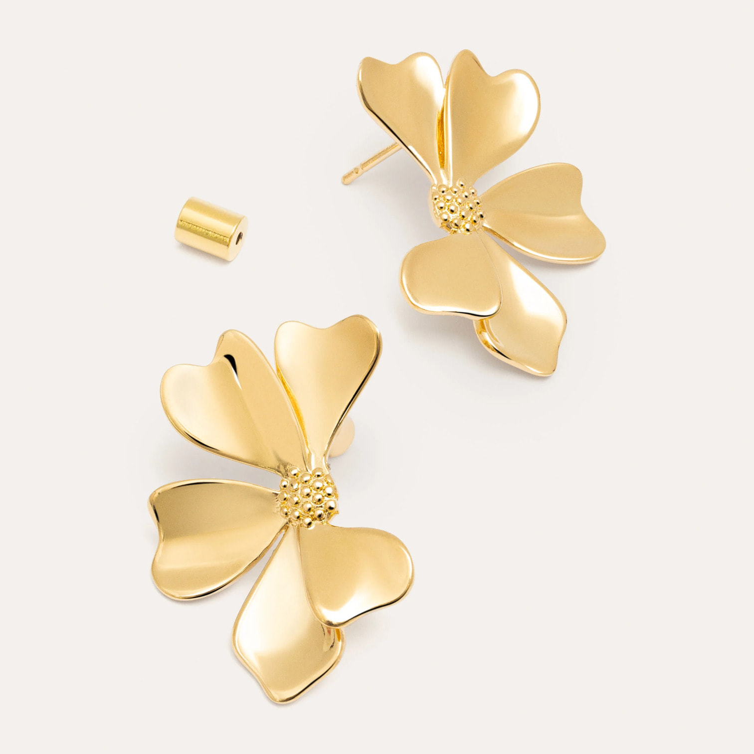 Pendientes Camelia Baño Oro