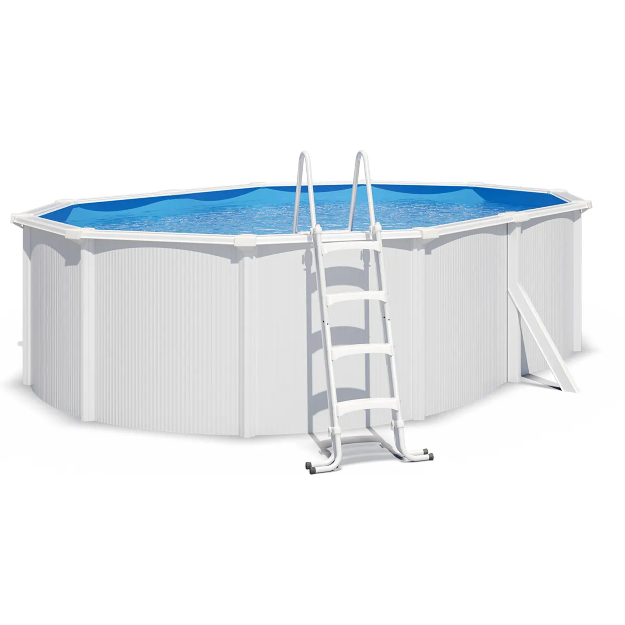 Piscine hors sol acier ovale 4,90 x 3,65 x 1,2 m blanche SAPHIR