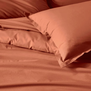 Drap housse 100% coton bio bonnet 30 cm - Terracotta
