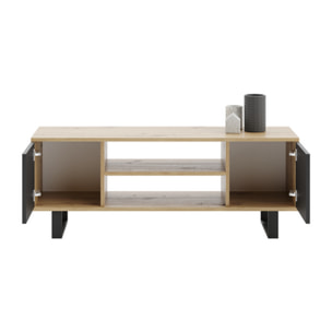 Mobile porta TV Focus 155 cm in rovere artisan e metallo