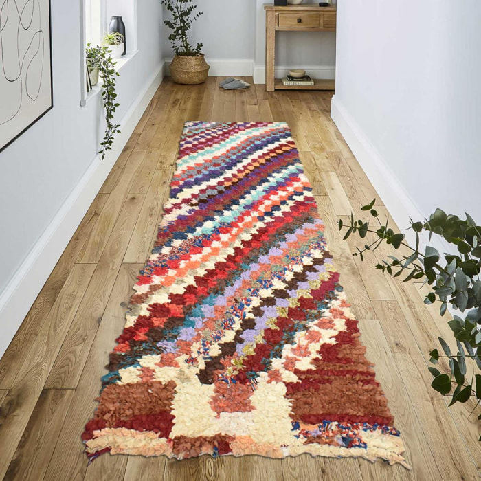 Authentique tapis Berbère Becharouite, entièrement noué main au Maroc