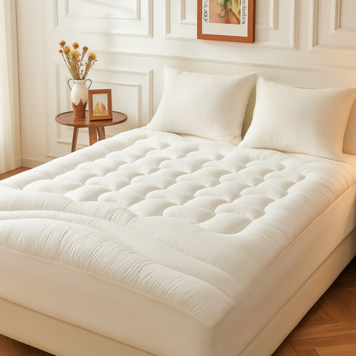 Surmatelas ConforProtect 2 en 1 | Alèse et protège-matelas intégrés | 7 cm de confort | Imperméable, moelleux, aéré, hypoallergénique
