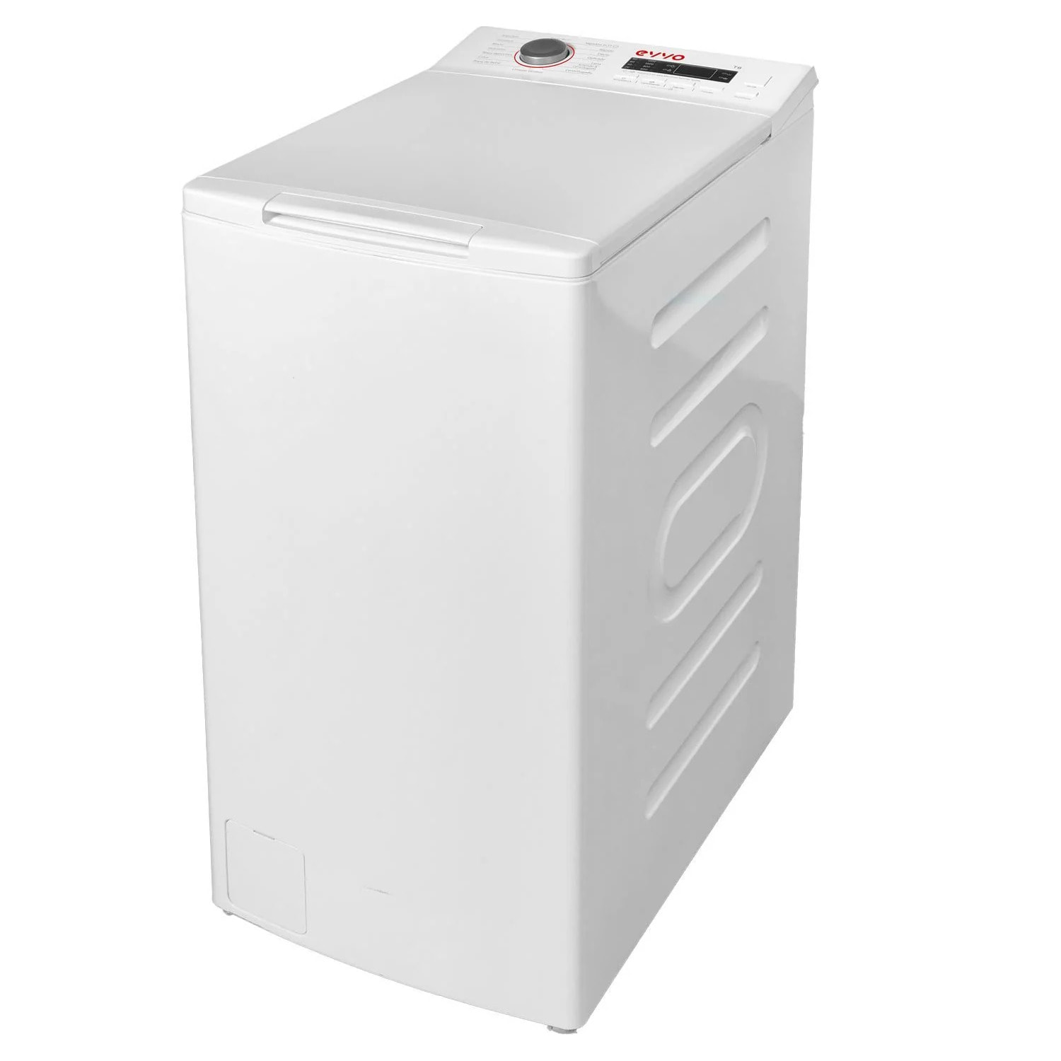 EVVO Lavadora 8 kg carga superior Wt8a, Clase energética A, 1250 rpm, 15 programas, Limpieza de tambor, Función ultraRápida