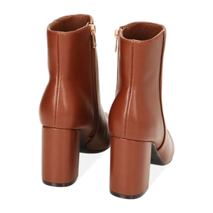 Stivaletti cognac, tacco 8,5 cm