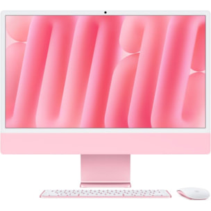 Ordinateur Apple IMAC 24" Ecran Retina 4,5K Puce M4 CPU 10 / GPU 10 coeurs Mémoire RAM 16Go Stockage 512Go SSD Rose