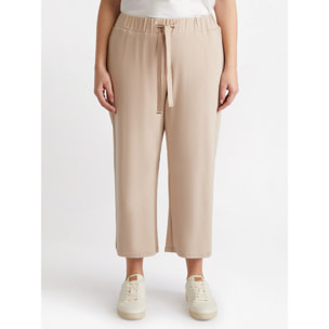 Fiorella Rubino - Joggers cropped con dettaglio macramè - Beige