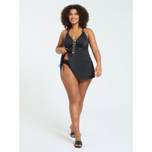Fiorella Rubino - Braguita con drapeado y lazos - Negro