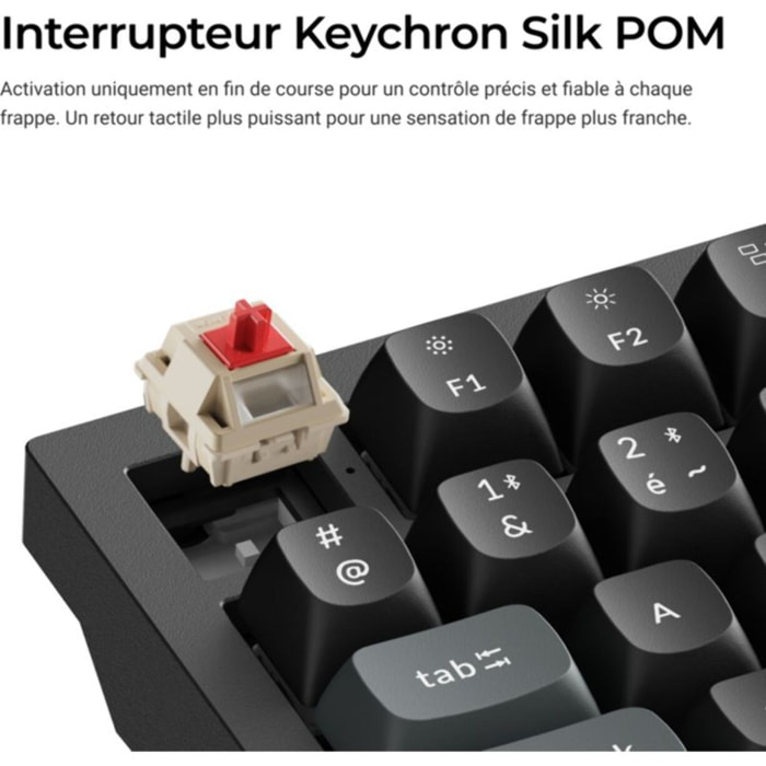 Clavier gamer sans fil KEYCHRON Q6 Ultra 8K Swappable RGB Backlight