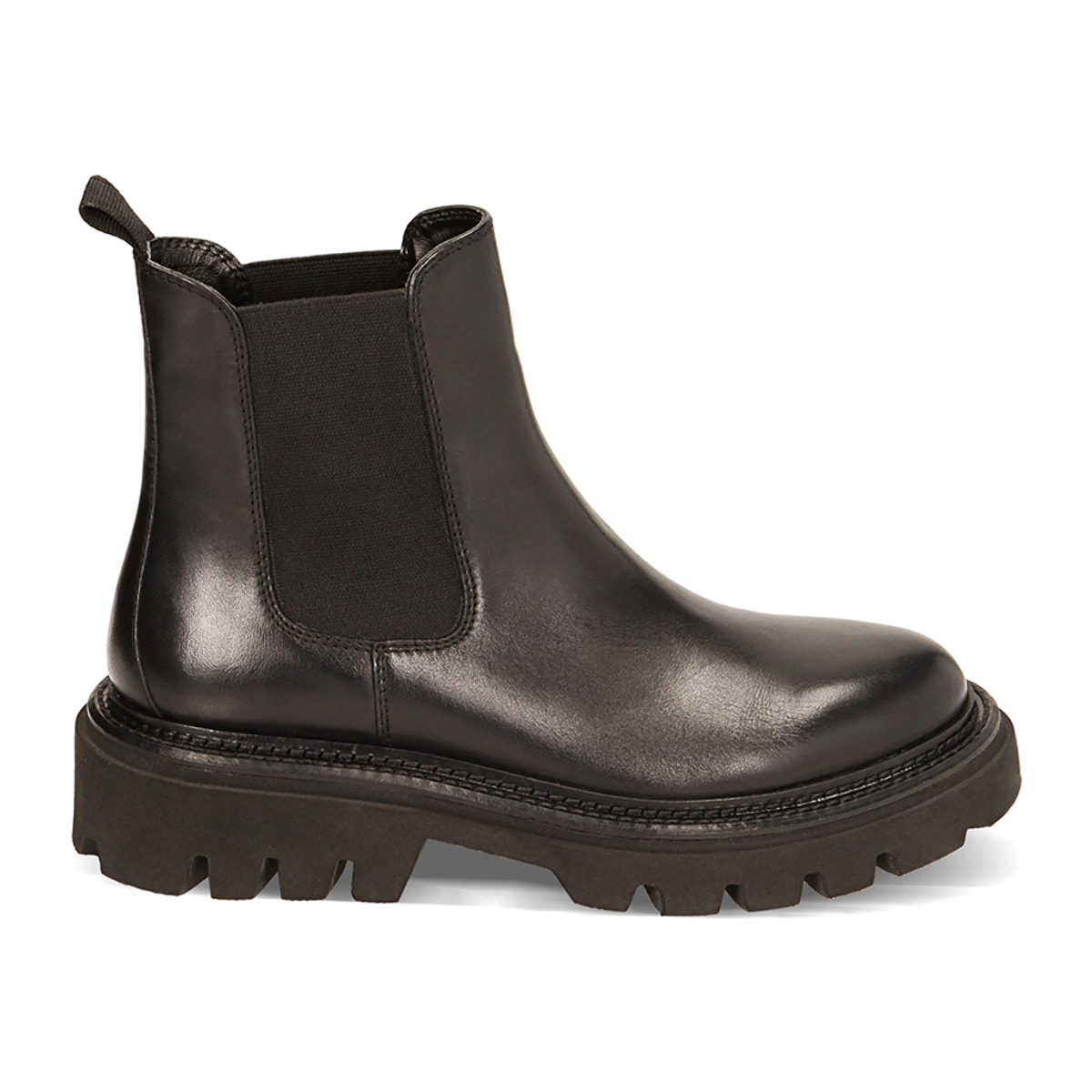 Botines de cuero negro Chelsea