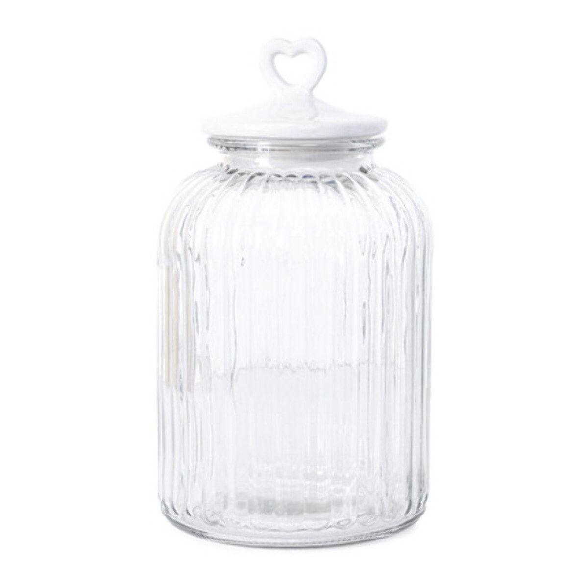 Barattolo in vetro con tappo in ceramica a cuore, contenitore alimenti trasparente, ideale per zucchero caffè biscotti e pasta, design elegante e pratico, organizer cucina resistente, facile da pulire
