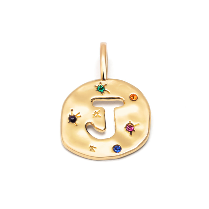 Charm Organic Color Letter Placcato Oro