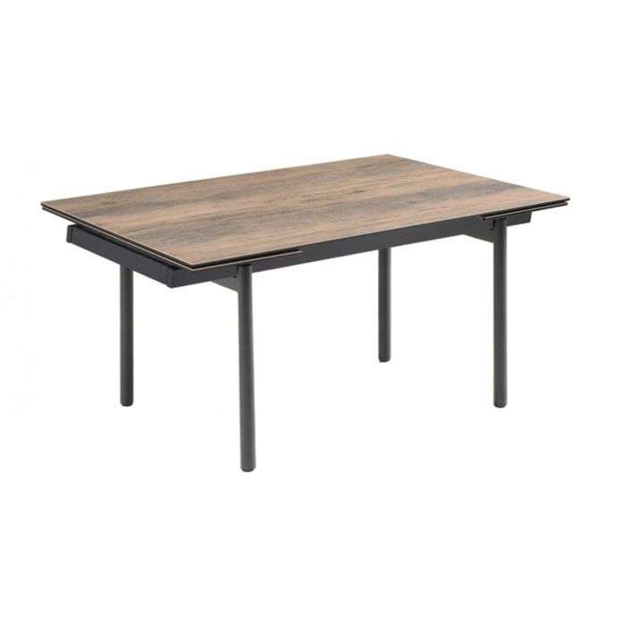 Table extensible en céramique finition bois L160/240cm pieds au choix - UNIK
