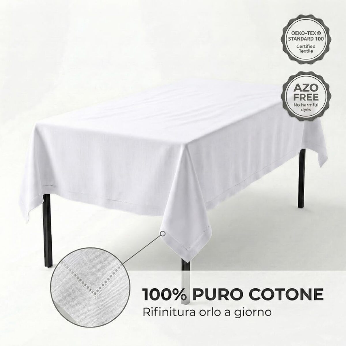 Tovaglia ajour in cotone - BIANCO