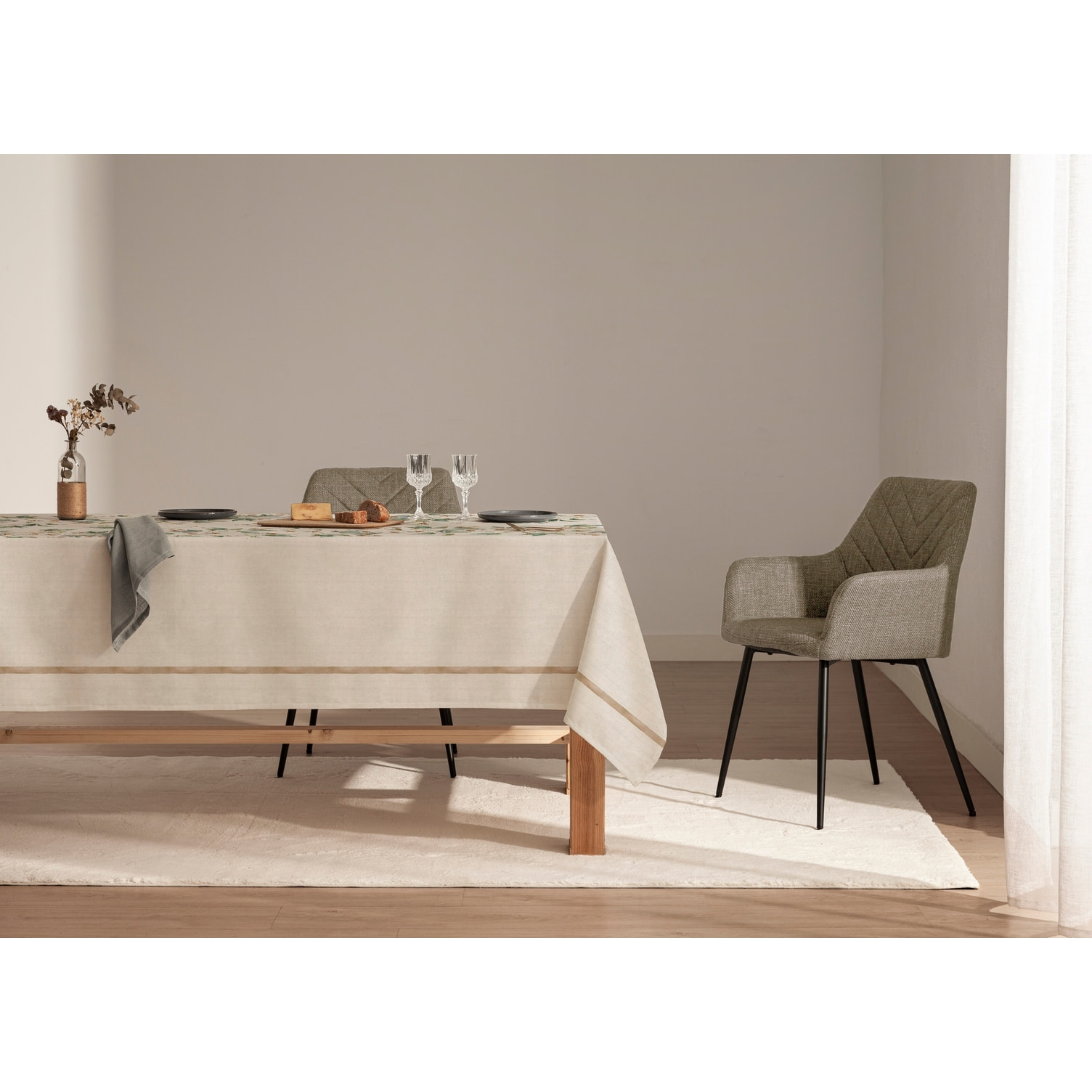 Mantel lino antimanchas estampado Misana Siena