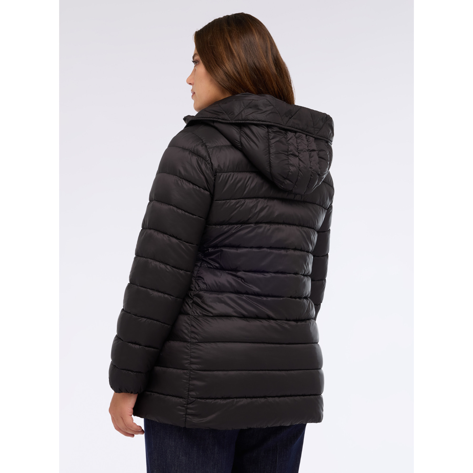 Fiorella Rubino - Plumífero largo con capucha desmontable - Negro