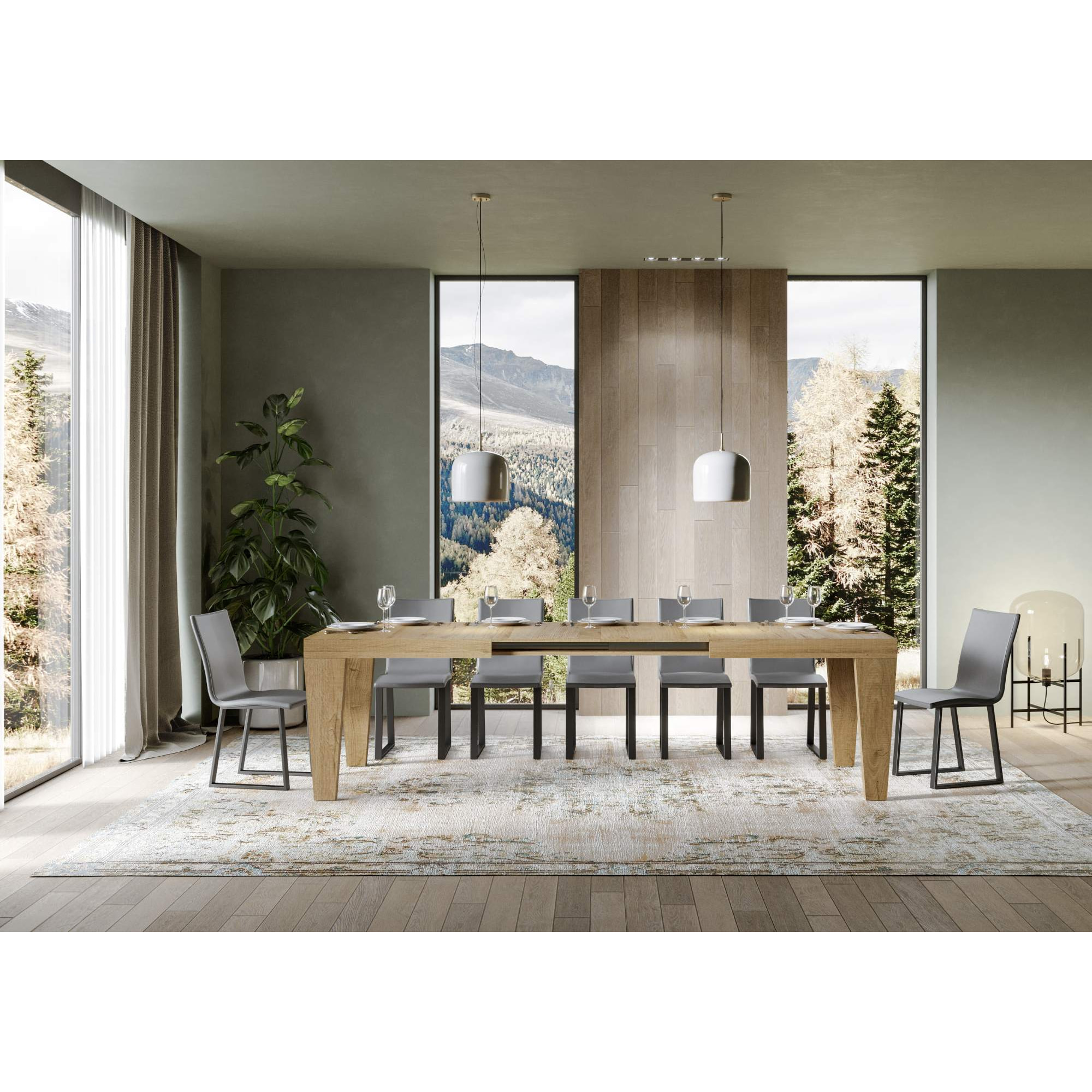 Table extensible 90x200/304 cm Spimbo Chêne Nature