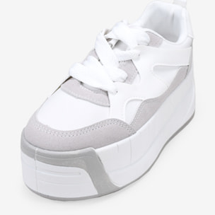 Zapatillas de plataforma blancas con cordones