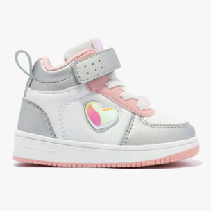 Zapatillas Altas de Bebé Con Luz Corazón Plata