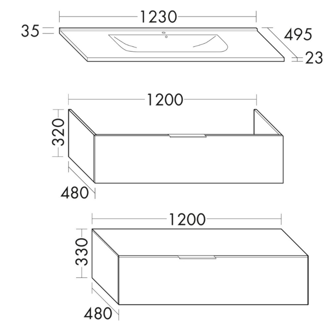 Meuble vasque de salle de bain 120 cm BURGBAD Olena en décalé chêne clair