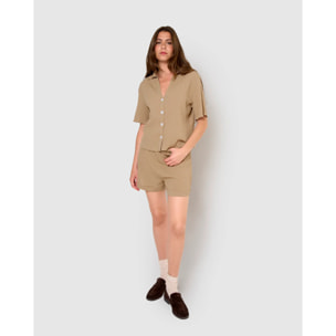 Set de camisa y short de algodón lino cuerda