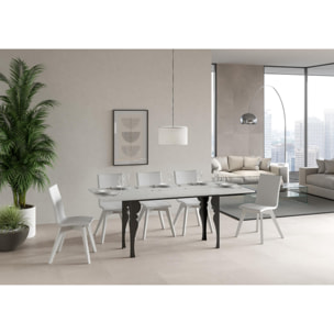 Mesa tipo libro 120/200x45/90 cm Paxon Double Fresno Blanco estructura Antracita