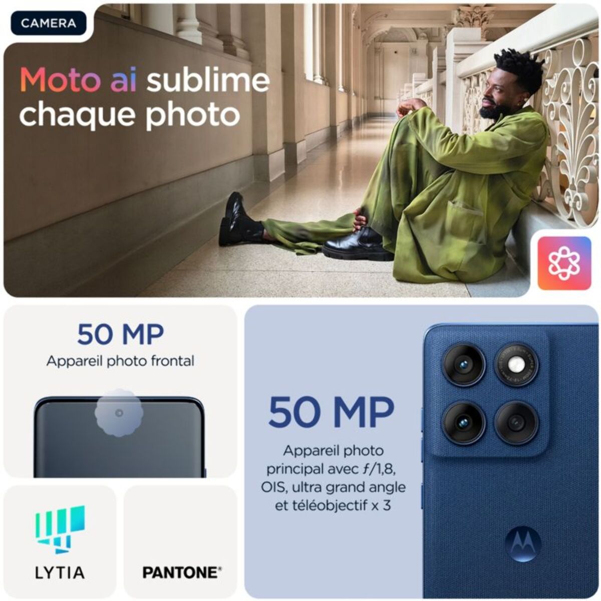 Smartphone MOTOROLA Edge 60 Bleu Marine 512Go