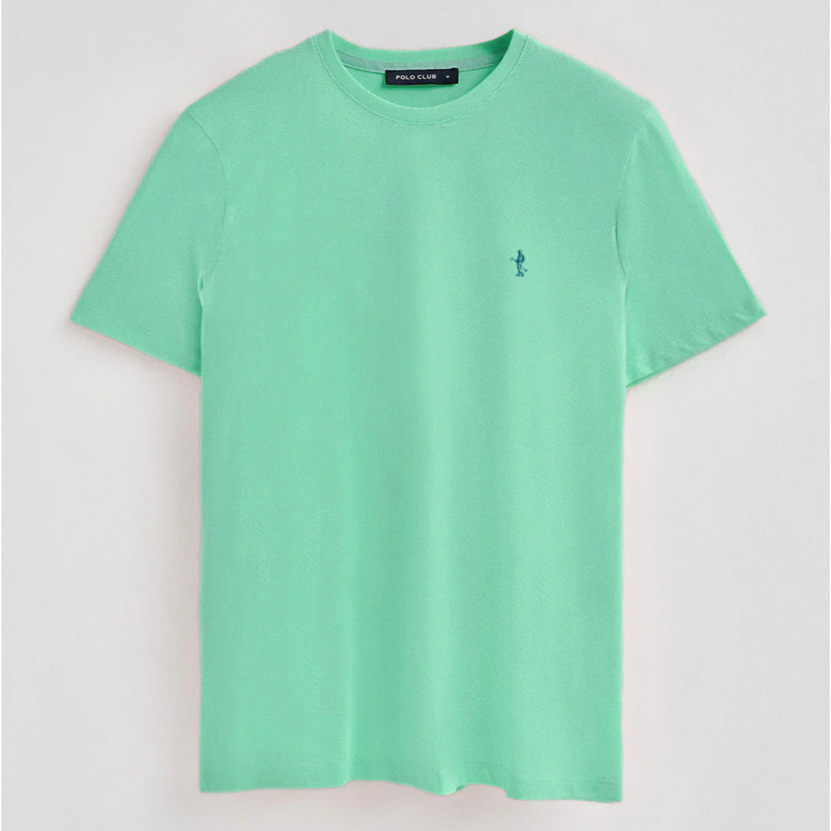 Camiseta aguamarina básica de cuello redondo y bordado Rigby Best