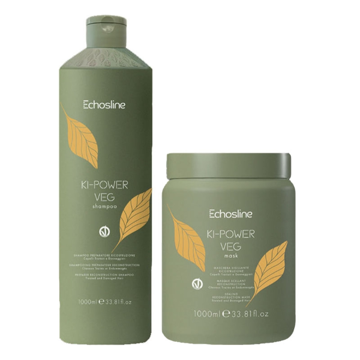 ECHOSLINE Kit Ki-Power Shampoo 1000ml + Mask 1000ml