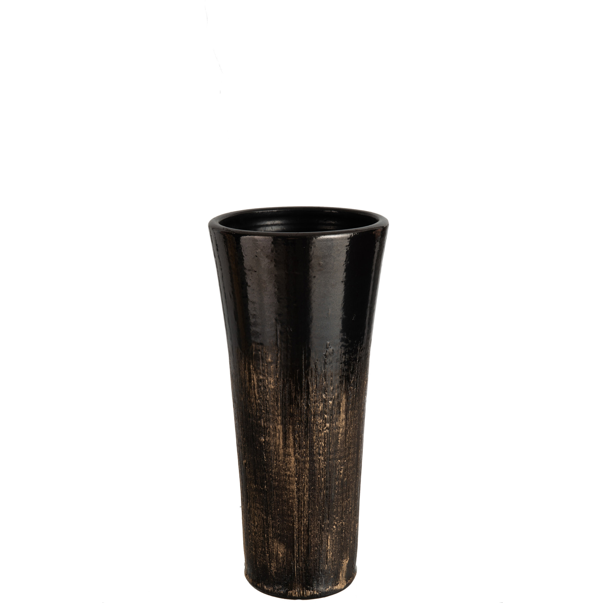 J-Line vase Tachés - céramique - noir/or - medium - 39 cm de hauteur