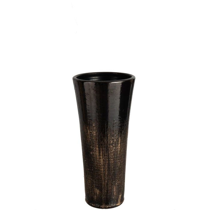 J-Line vase Tachés - céramique - noir/or - medium - 39 cm de hauteur